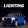 1/32 Toyota Tundra Pickup-Automodell aus Legierung, Druckguss-Metallspielzeug, Geländewagen, Automodell, hochsimulierter Ton und Licht, Kindergeschenke