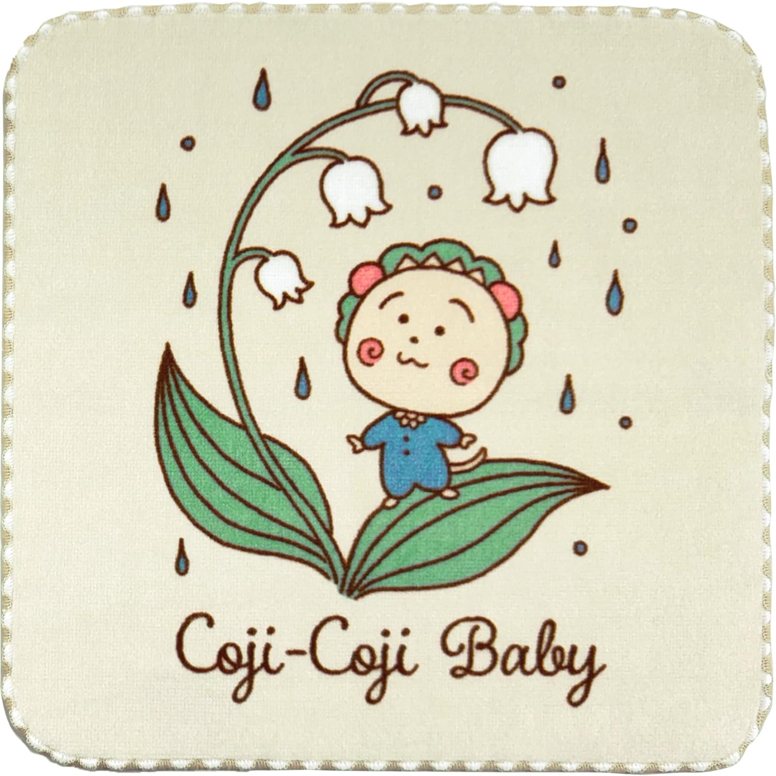 Hayashi Mini 25 x 25 Baby Lily of the Valley PP555813 Towel, approx. cm, Coji-Coji design, Ivory,