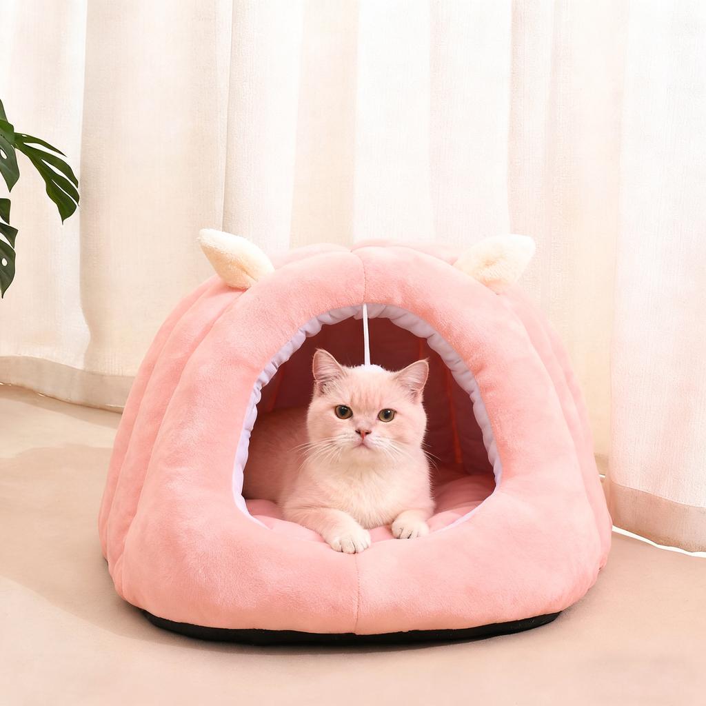 Durable Winter Multiple Colors Detachable Cat House Semi-Enclosed Four-Season Universal Pet Nest Small Pet Shelter Washable Pet Supplies