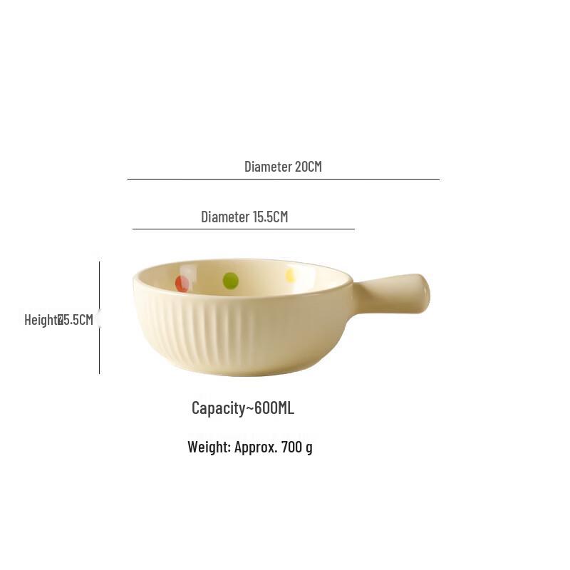 Abay Ceramic Underglaze Handle Bowl