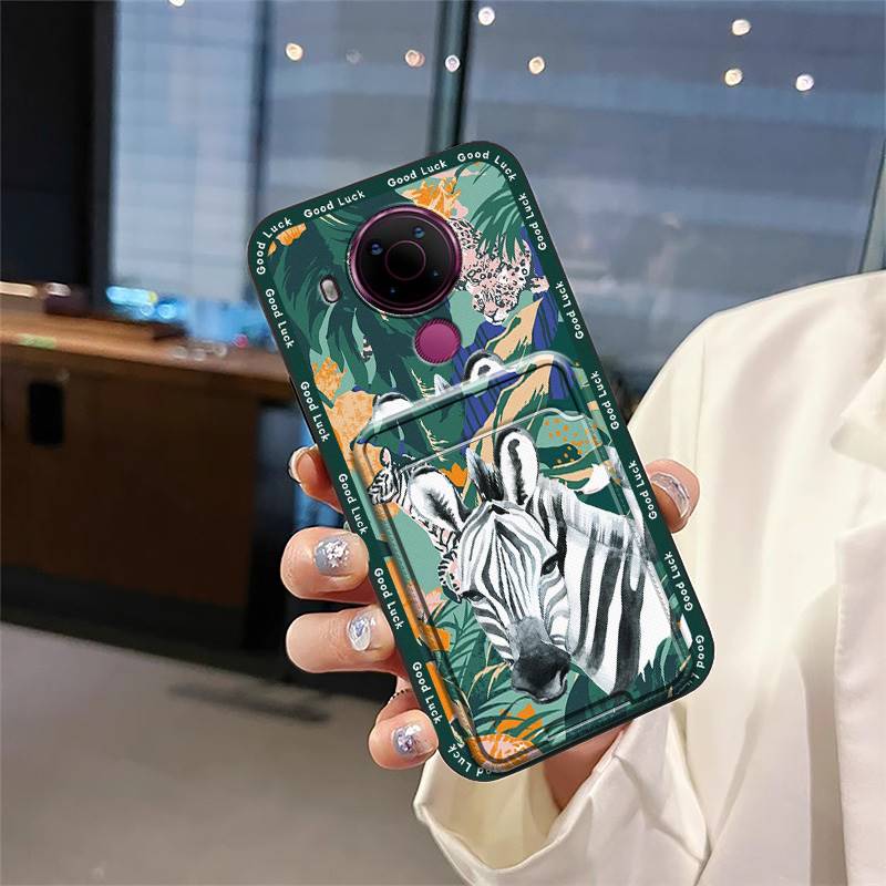 Cute Waterproof Phone Case For Nokia 5.4 Anti-knock Dirt-resistant Card Slot Full Wrap Durable Protective Shockproof TPU