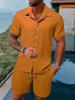 Men S Summer Casual Short Sleeve Shirt And Shorts Beach Set