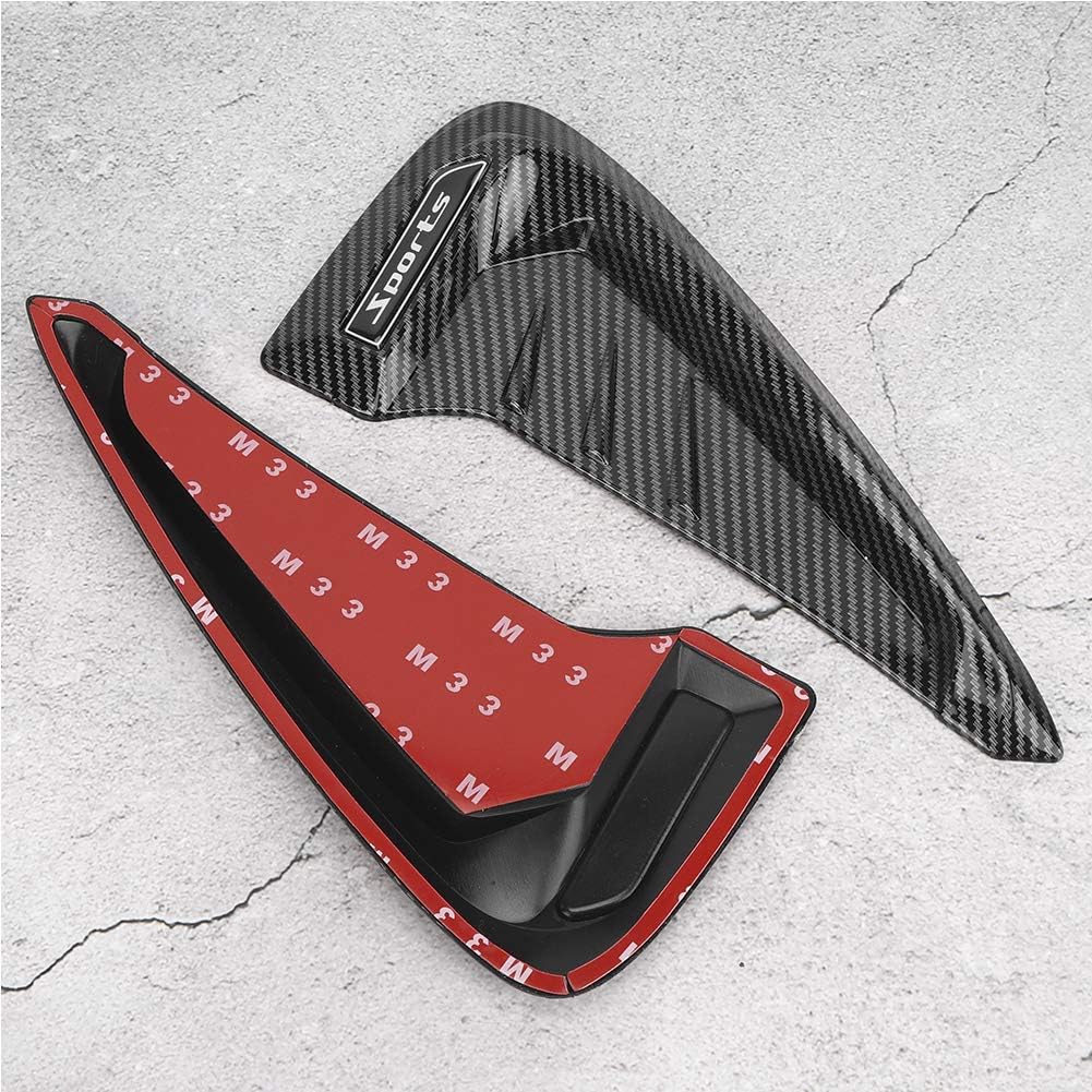 Side Vent Trim,Akozon Pair Carbon Fiber Side Marker Air Wing Vent Trim Cover Universal Modification