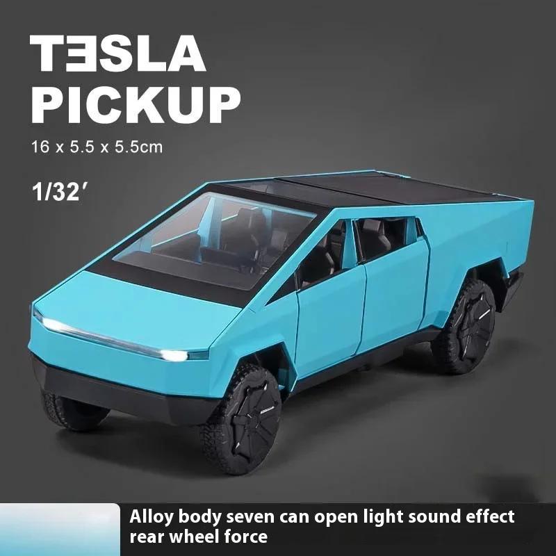 VKYA1 1/32 Tesla Cybertruck Modell 3 Modell S Modell X Modell Y Spielzeugauto Diecast Metall Off Road Sammlung Rückzieher Sound Licht Geschenk Junge