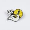 Cute Cartoon Animal Brooch - Denim Cat, Moon Rabbit Metal Badge for Backpacks