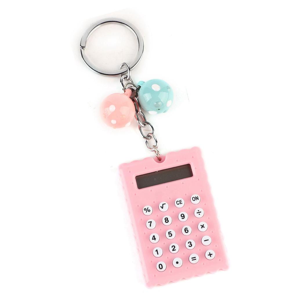 Mini Portable Cute Cookies Style Key Chain Calculator Candy Color Pocket Calculator Pink