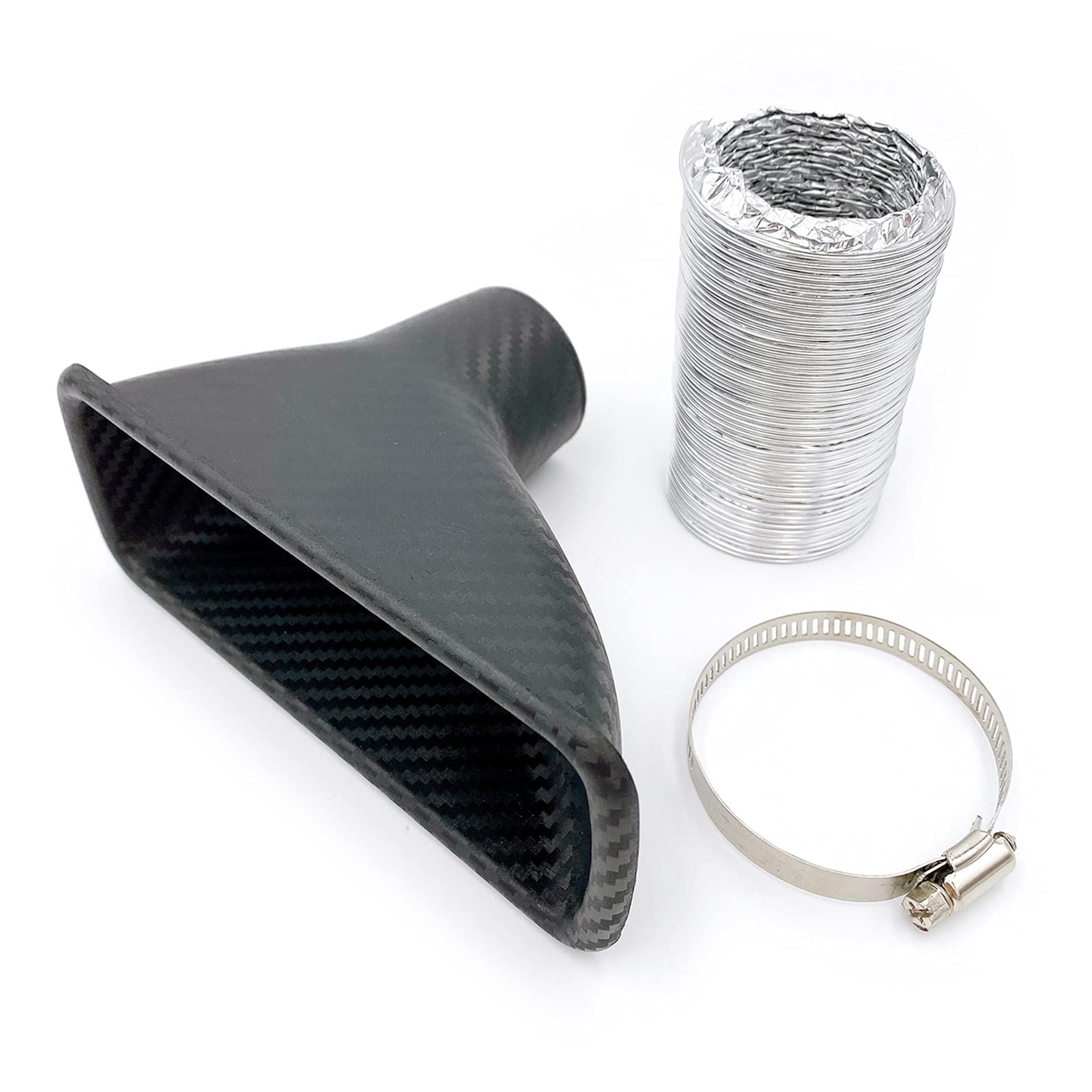 

Meliore Универсальный Сухой Углеродный Воздухозаборник Воздуха Впускной Канал Тормозной Бампер Капот Впуск Туманный Рам One size