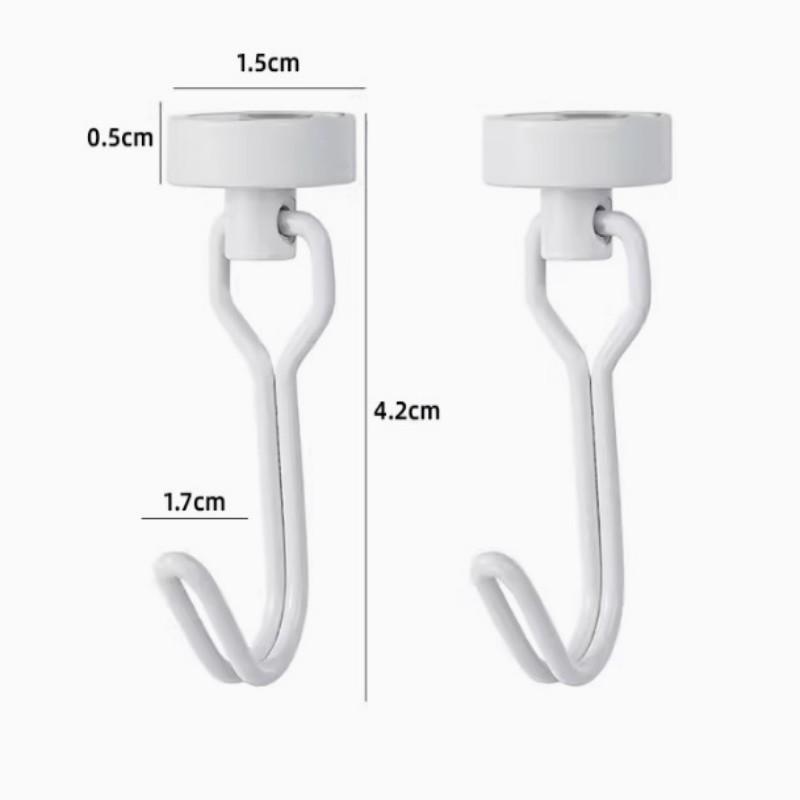 

Neodymium Magnetic Hooks 5KG - 360° Rotating No Drill Hangers for Fridge/Doors, 4PCs Heavy Duty Kitchen Organizer (Black/White)