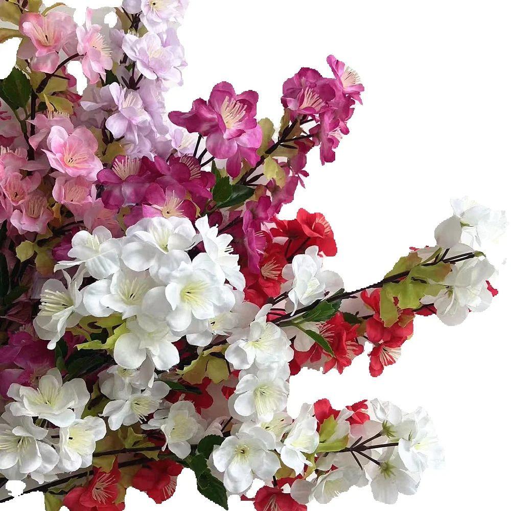 One Silk Artificial Cherry Blossom Branch More Flower Heads 67cm for Wedding Sakura Tree Decoration