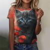 New Funny Cat 3D Print Women's Kawaii T Shirt Female Harajuku Casual Clothing Ladies Fashion Cute Animal Graphic Tees Girls Tops
