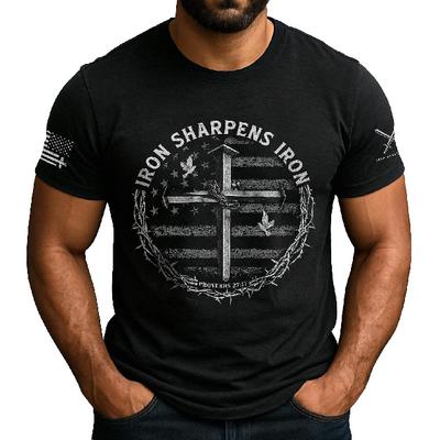 Iron Sharpens Iron T-Shirt Men, Christian Shirts for Men