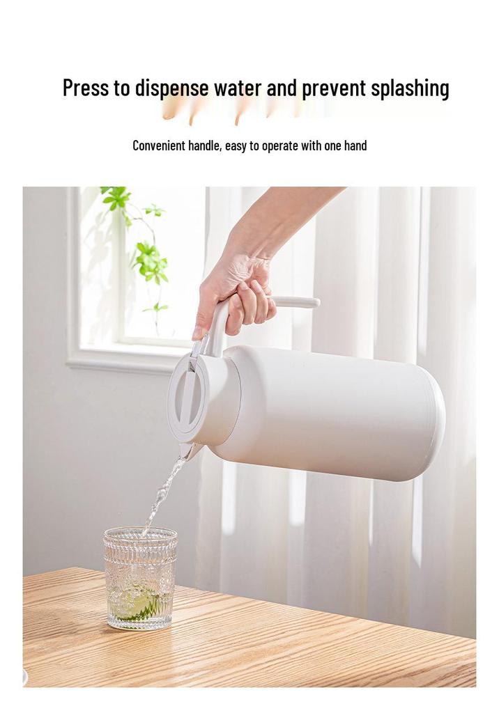 Large Capacity Glass Liner Thermos Flask - Insulated Hot Water Bottle for Home and Office