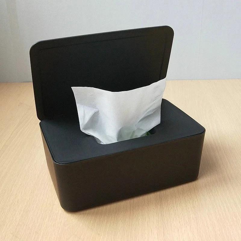 1PC Desktop Tissue Box, One Click Portable Mask Storage Box, Sealed Wet Tissue Storage Box, Home Office Paper Drawer Box
