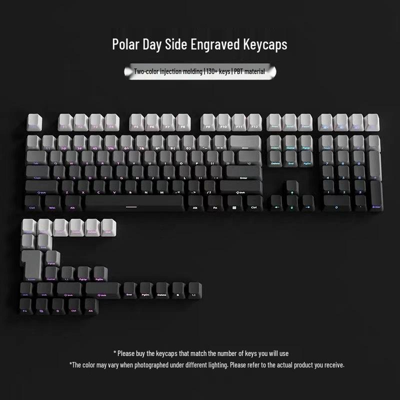 Arctic Side-Printed Translucent PBT Keycaps, Magnetic Switch, Original Height, 130-Piece Set