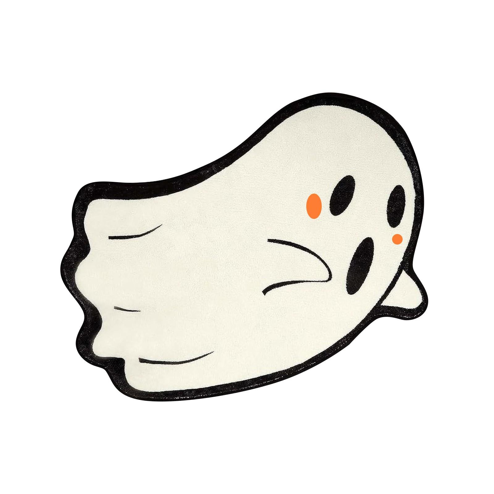 

40x60cm Halloween Ghost Cartoon Non-Slip Absorbent Floor Mat Soft Decorative Area Rug for Indoor Use Suitable for Bathroom Kitchen Entryway One Size
