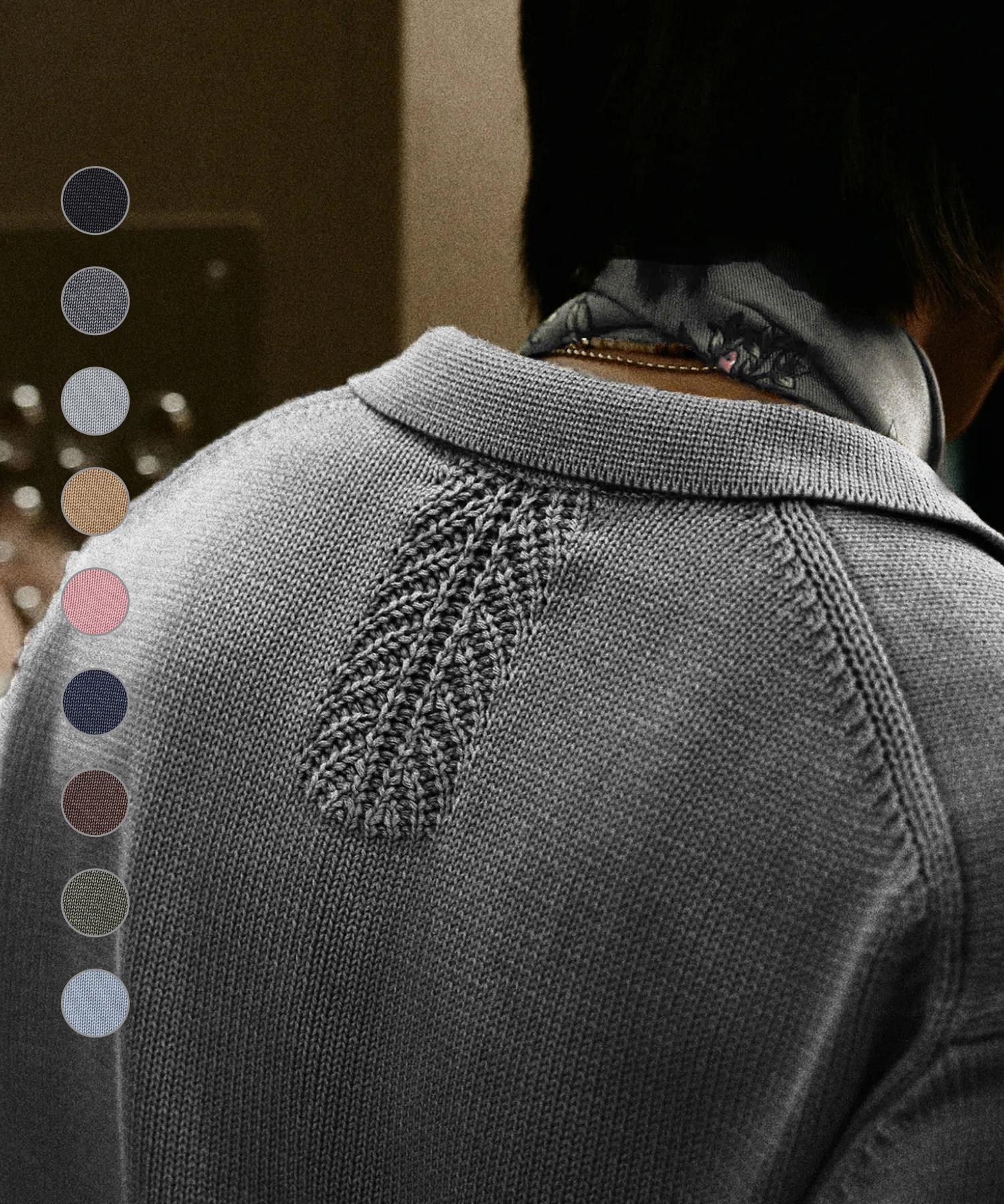 Le Dept [Zhibanov X Le Dept] Garment Basic Collar Knit [9 Colors] (C Type) Navy/L
