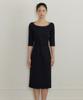 Lucirju Thalia Belted Boatneck Dress (Black)