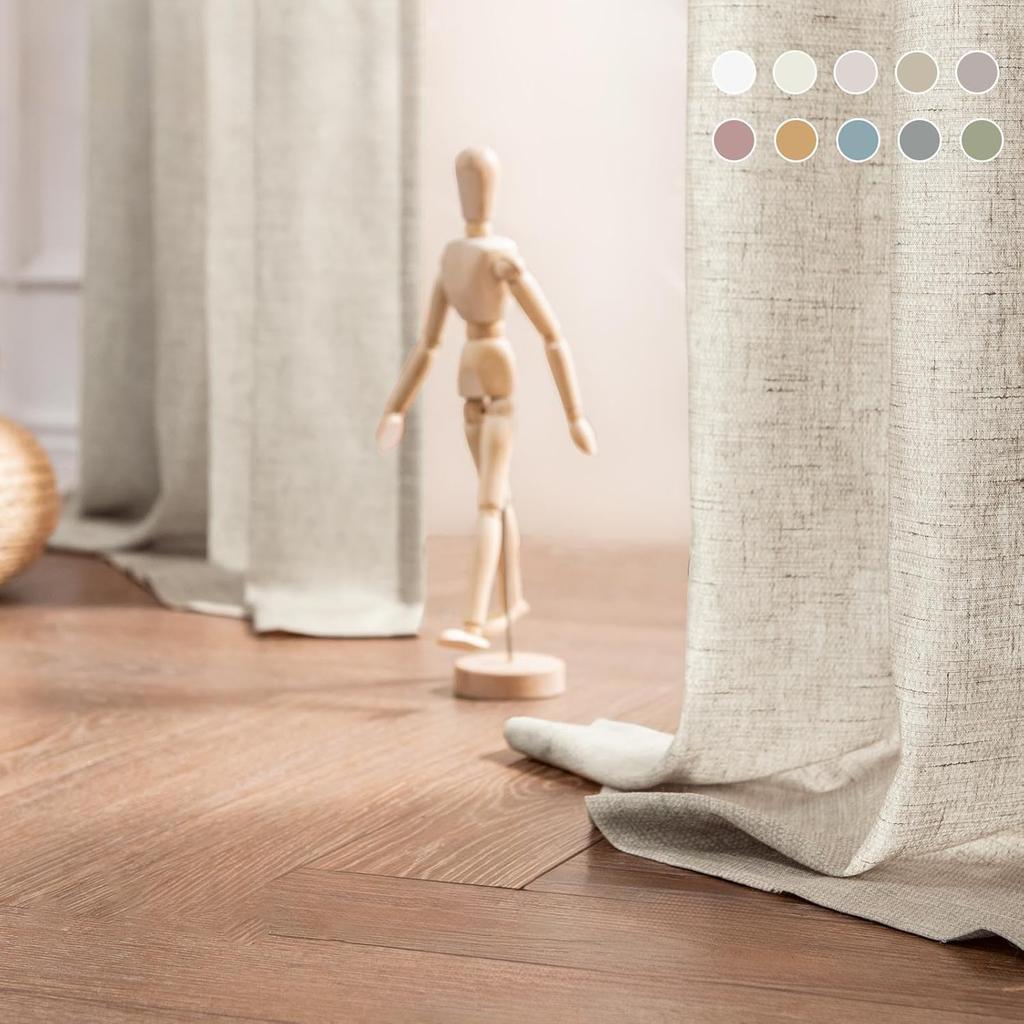 Solid-Color Translucent Curtains, Suitable for Living Rooms, Bedrooms, Dining Rooms, Balconies, Offices, Farmhouses, Machine Washable, Grommet Top