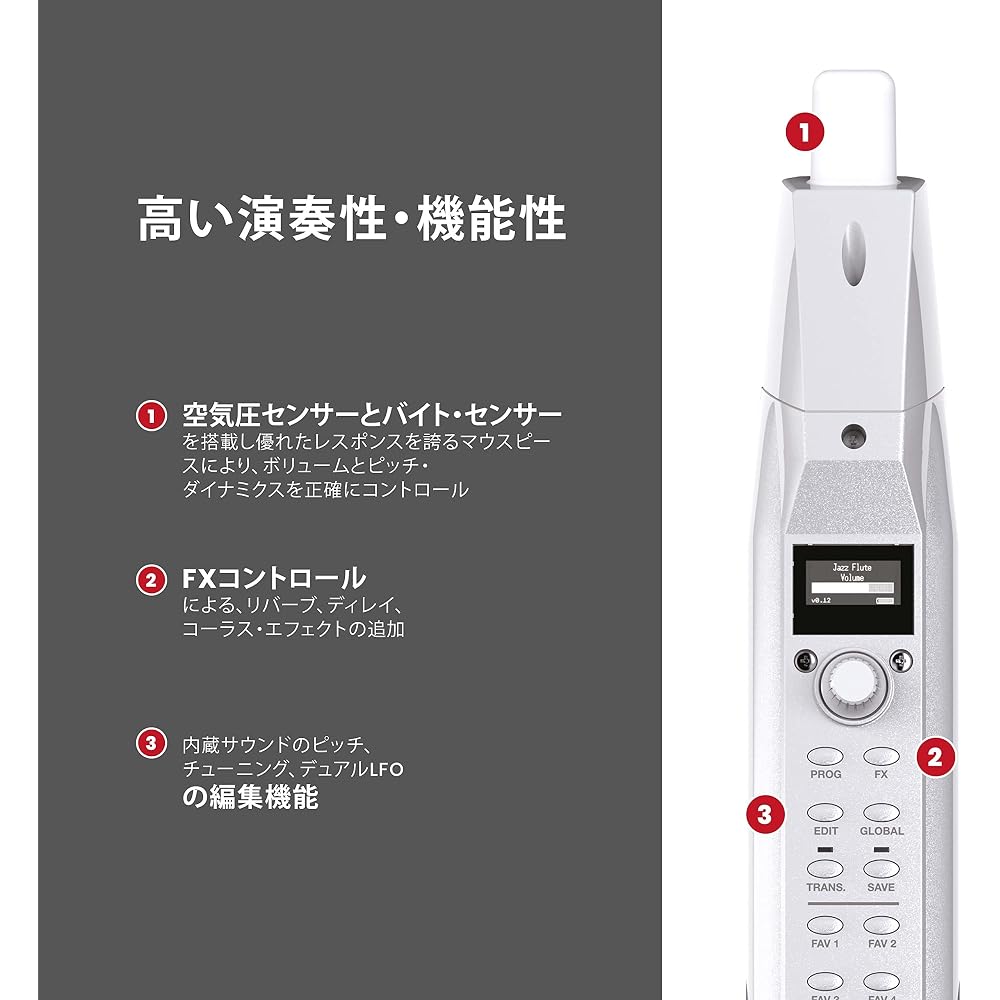 Akai Professional EWI Solo Wind Synthesizer with Built-in Electronic Wind Instrument Speaker, Rec...