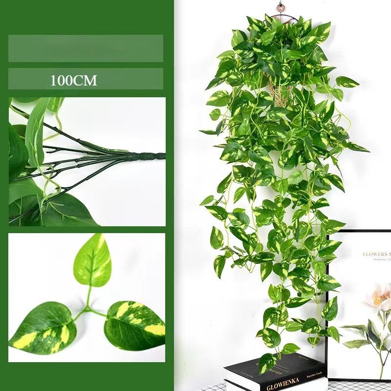 9 Forks  Artificial Vines Plants Plastic Leaf Outdoor Creeper Green Ivy Wall Hanging for Home Garden Wedding Decor New YearDecor