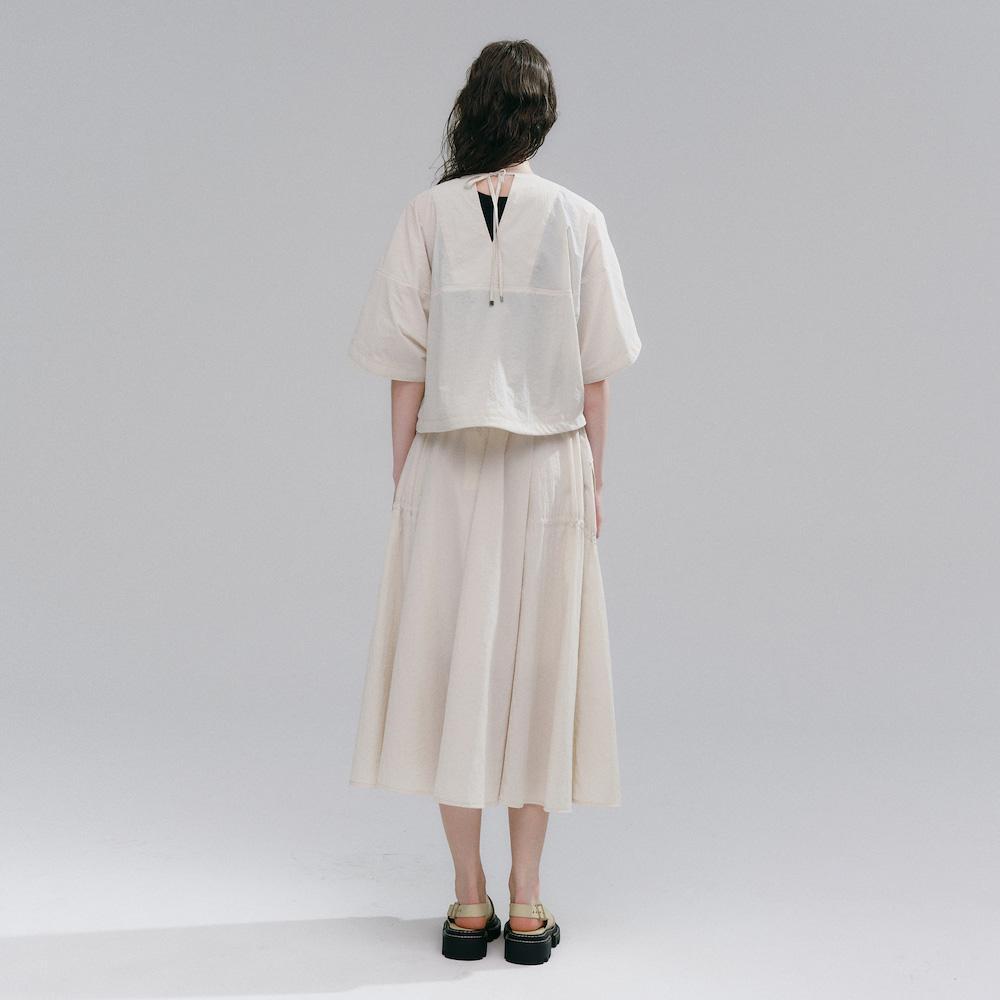 Ibiem Banded Waist A-Line Skirt Emp5Wsk050