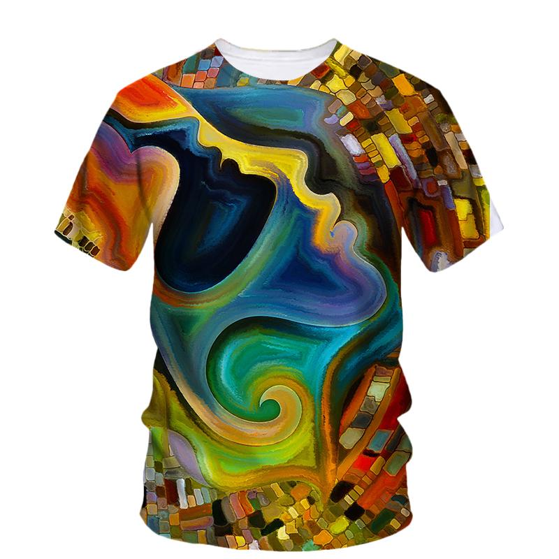 

Летние новые креативные граффити-футболки с графическим рисунком для мужчин, повседневные, в стиле бохо, с принтом в стиле Харадзюку, с круглым вырезом, в уличном стиле, футболки, топы 6XL