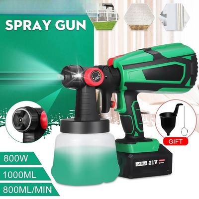 800W Elektrische Spritzpistolen Haushalts-Komfort Sprühfarbe Mit Li-Ionen-Akku Regelung Hohe Leistung Sprayer 1000ml