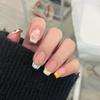 HANDMADE Artificial Nail New French Cute Star Jump Color Phototherapy Nails Reusable and Removable Nails
