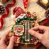 Decorative Hanging Gift Box Gnome Christmas Cash Holder Ornament, Acrylic Pendant for Holiday Tree Decoration, Money Surprise Reveal Kids Adults