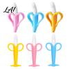 Baby Grasping Toys Banana Silicone Teether Toothbrush Chew Toy with Raised Particles Food-Grade Gum Massaging Teethers BPA-Free Oral Care