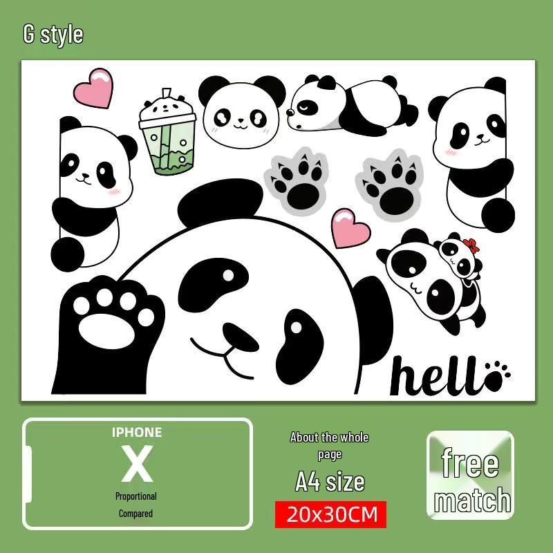 Panda Design Waterproof Electric Vehicle Sticker - Creative Scratch Cover