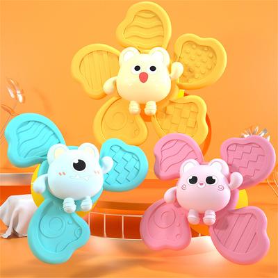 Baby Cartoon Fidget Spinner Toys Colorful Gyro Educational Toy Kids Fingertip Rattle Bath Toys For Boys Girls Gift