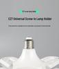 Modern Cross-Border LED Folding Leaf Lamp for Home Bedroom: E27 Screw Base, Crystal Design, Detachable Fan Blades