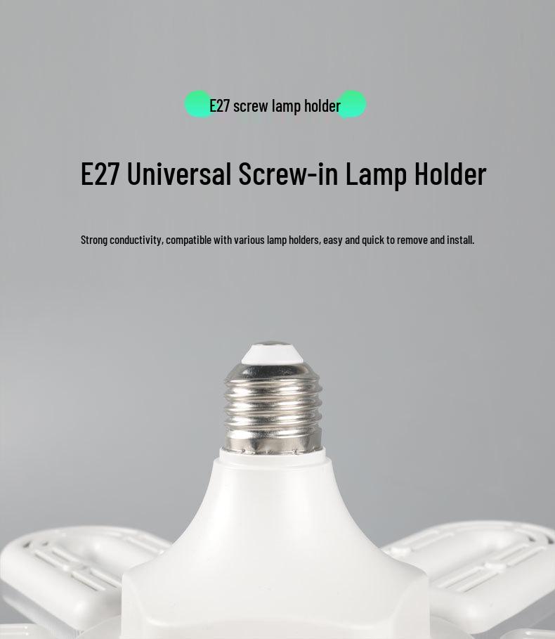 Modern Cross-Border LED Folding Leaf Lamp for Home Bedroom: E27 Screw Base, Crystal Design, Detachable Fan Blades