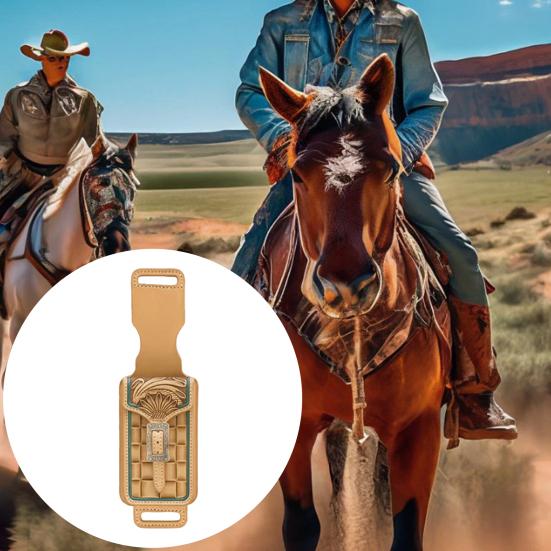 Batı Eyeri Telefon Tutucu Suni Deri Kılıf Eyerlere Uyar Kovboy Tasarımlı Ayarlanabilir Tokalı Askılı Telefon Kılıfı Binicilik Çiftlik Rodeo İçin