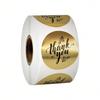 500 Sheets of Thank-you Stickers - 1-inch Round Matte Gold Finish Thank-you Sealing Stickers - Birthday and Wedding Gifts - Gift Items