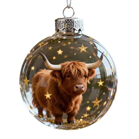 3D Zvířecí Vánoční Dekorace Průhledná Plastová Vánoční Koule Závěsné Ozdoby s Třpytivými Hvězdnými Akcenty pro Zimní Svátky Dekorace na Stromek