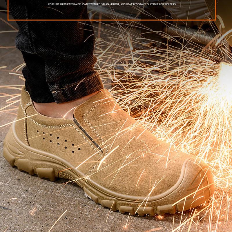 New Men's Anti Scalding Welding Shoes Anti-smash Anti Puncture Safety Shoes Work Sneakers Indestructible Shoes Wear Resistant