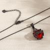 Purple Zirconia Heart Flame Cross Choker - Halloween Thorns Series Necklace