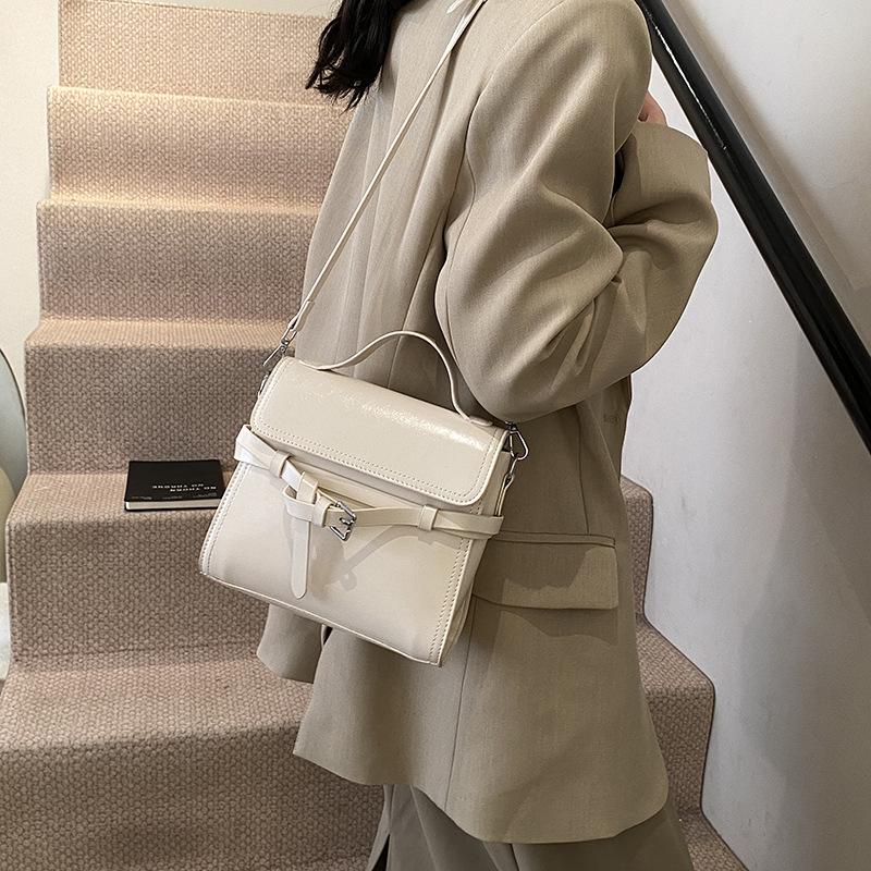 2025 new retro oily small square bag high-end niche handbag versatile simple shoulder bag oblique span bag