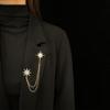 [HF]Spille Spilla Stella Catena Calde Uomo Donna Moda Vintage Metallo Strass Gioielli Ciondolo Spilla Festa Uomo Donna Regalo