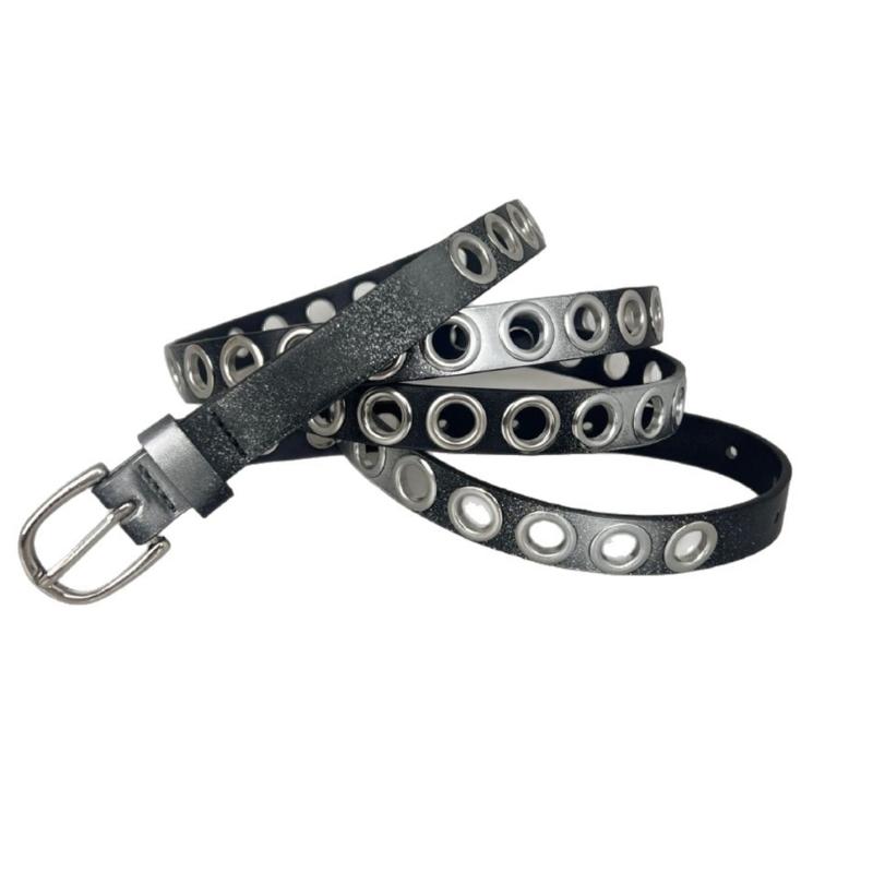 

Fashion Gradient Waist Belt for Men and Women Extra Long Slim Design Large Eyelet Belt for Comfortable Styling Accessory 1