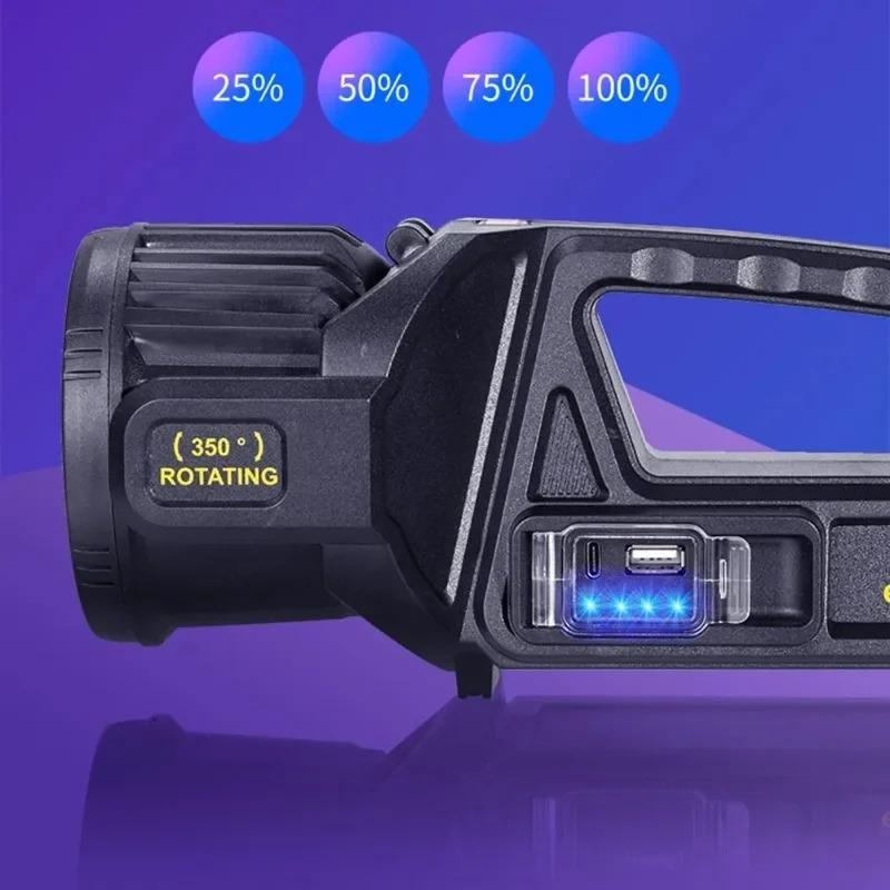 Tragbare Solar-LED-Taschenlampe COB Arbeitsleuchte USB Wiederaufladbar Wasserdicht Handheld Suchscheinwerfer Outdoor-Scheinwerfer für Camping