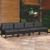 Day and Night - Day and Night 4-seater Garden Sofa with Anthracite Gray Pine Wood Cushions