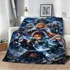 3D Cartoon Demon S-Slayer Anime Nezuko Flannel Blanket Soft Throw Blanket Art For Home Decor Bedroom Bed Sofa Picnic Fans Gifts