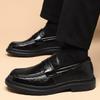 Black men's loafers Minimalist and design style Leisure Business Office Daily Office Party Leather shoes Gentleman adults