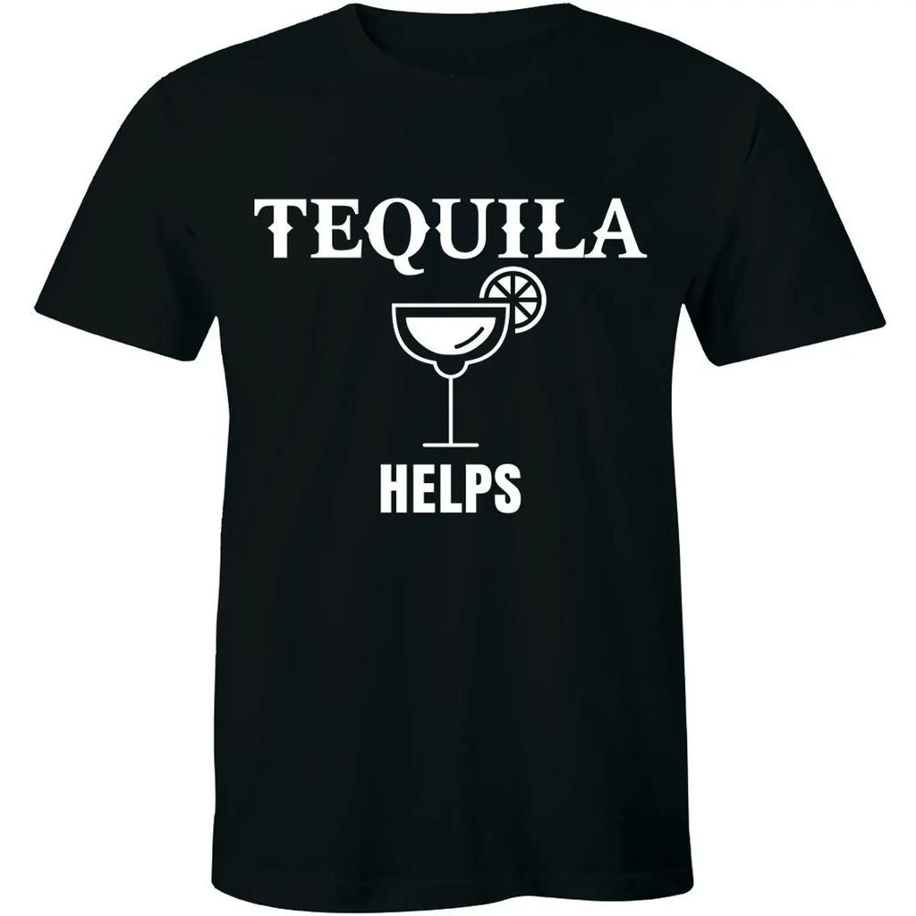 Unisexs Tequila Helps T Shirt Funny Mexico Drinking Taco Tuesday Margarita Vintage Top For Everyday Wear Comfortable