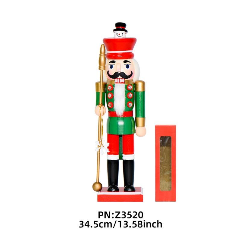 

25 New 35CM Snowflake Emperor Staff Nutcracker Puppet King Christmas Decoration Home Crafts Ornament 35CM