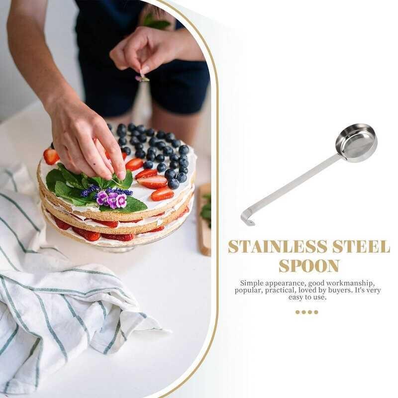 

Ложка для соуса для пиццы из нержавеющей стали, совок для выпечки, томатные чашки для супа с длинной ручкой, половник для кухни для подачи, инструмент для крема one size