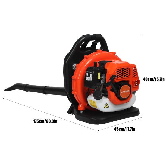 52CC Gas Backpack Leaf Blower, 2-Stroke Engine 550CFM Commercial-Grade Dust Blower, Patio Cleaning Lawn Care Yard Work Landscaping Snow Removal